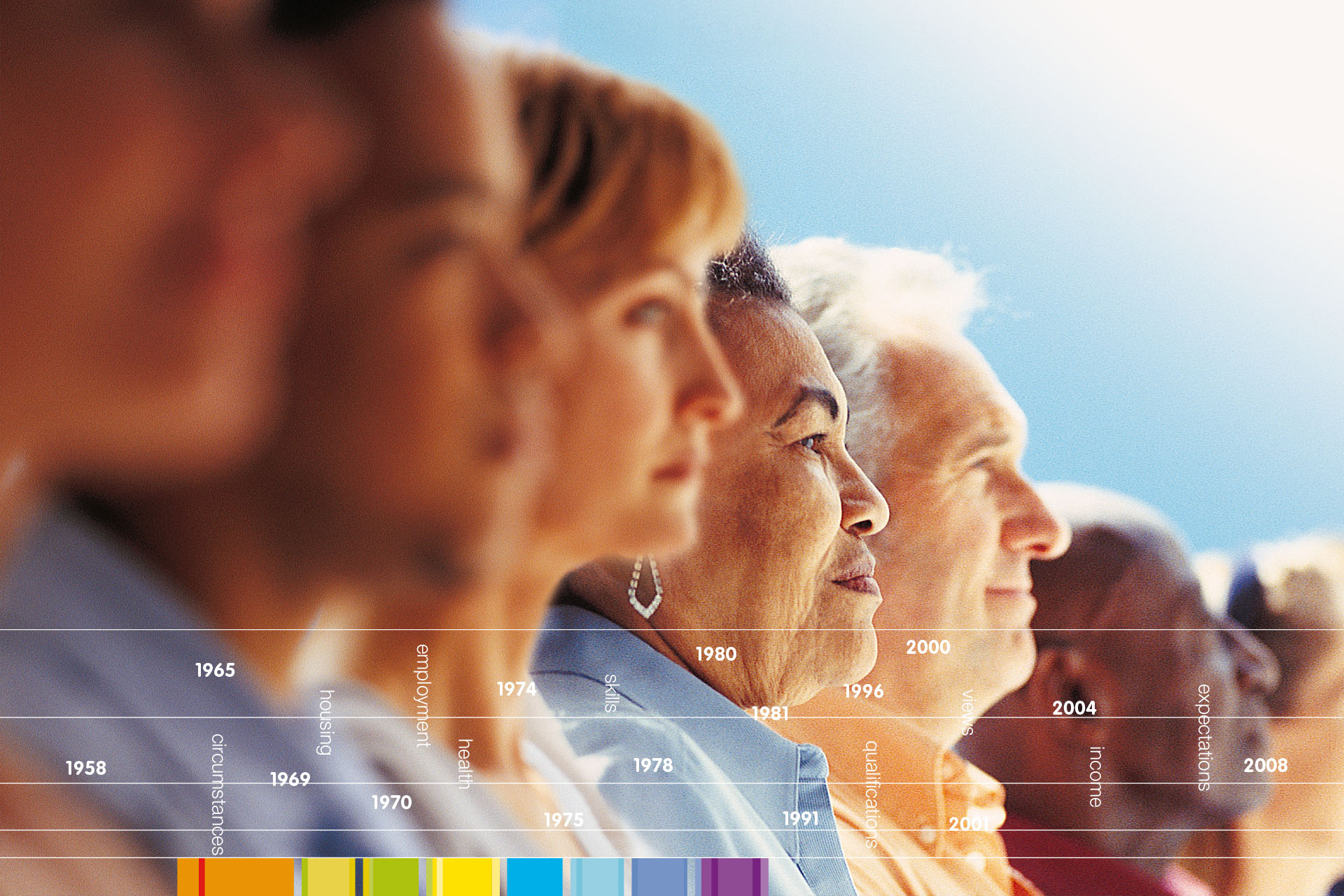 Time_2 Timelines Opening graphic showing a diverse population